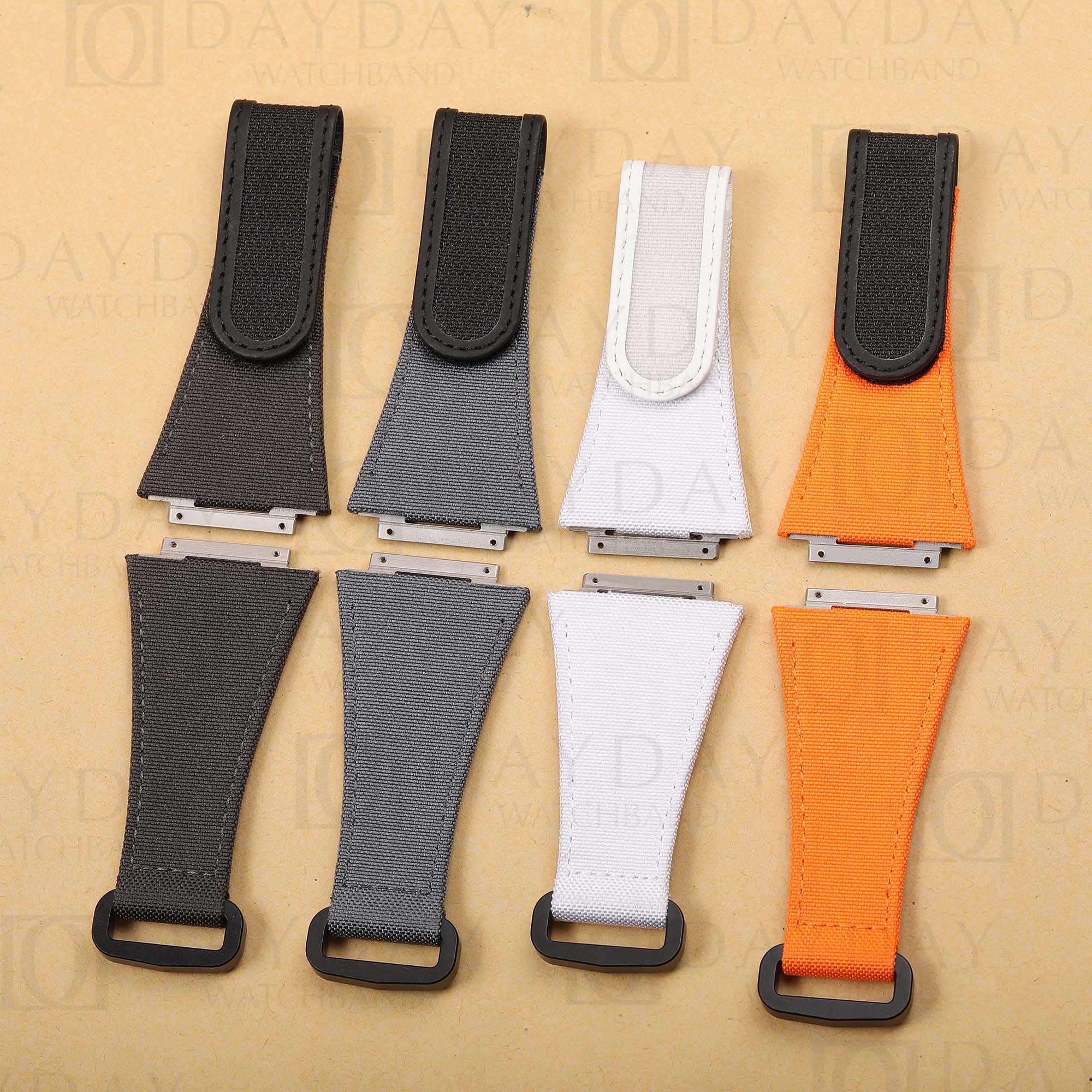 Custom velcro nylon canvas with elastic watch strap fit for Richard Mille  RM 035 030 055 011 067 (Multi-colors)