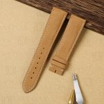 Custom replacement vintage suede leather watchband for Glashütte Quintessentials strap