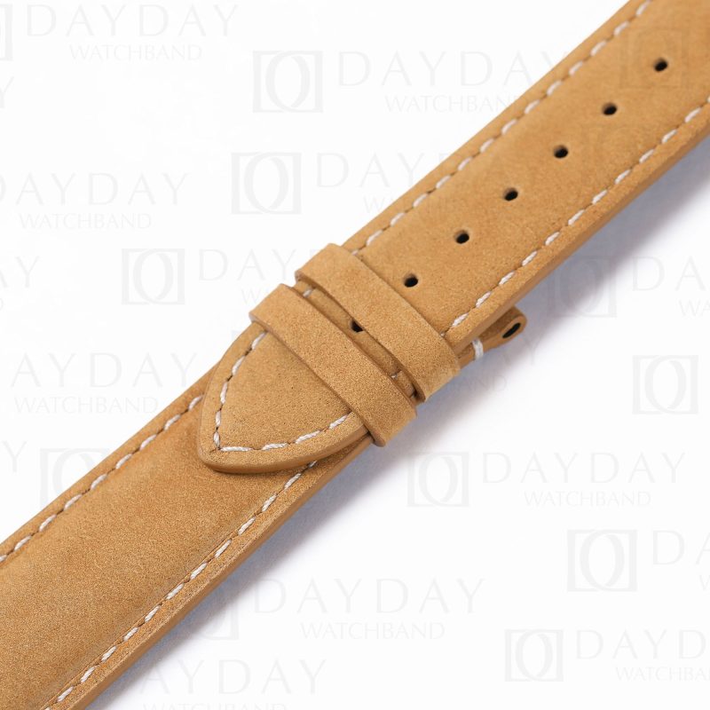 Custom replacement vintage suede leather watch band for Glashütte Quintessentials straps