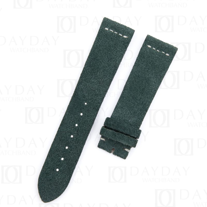 Custom replacement green vintage suede leather watchband for Rolex Submariner, Datejust, Day-date, Sky-Dweller strap