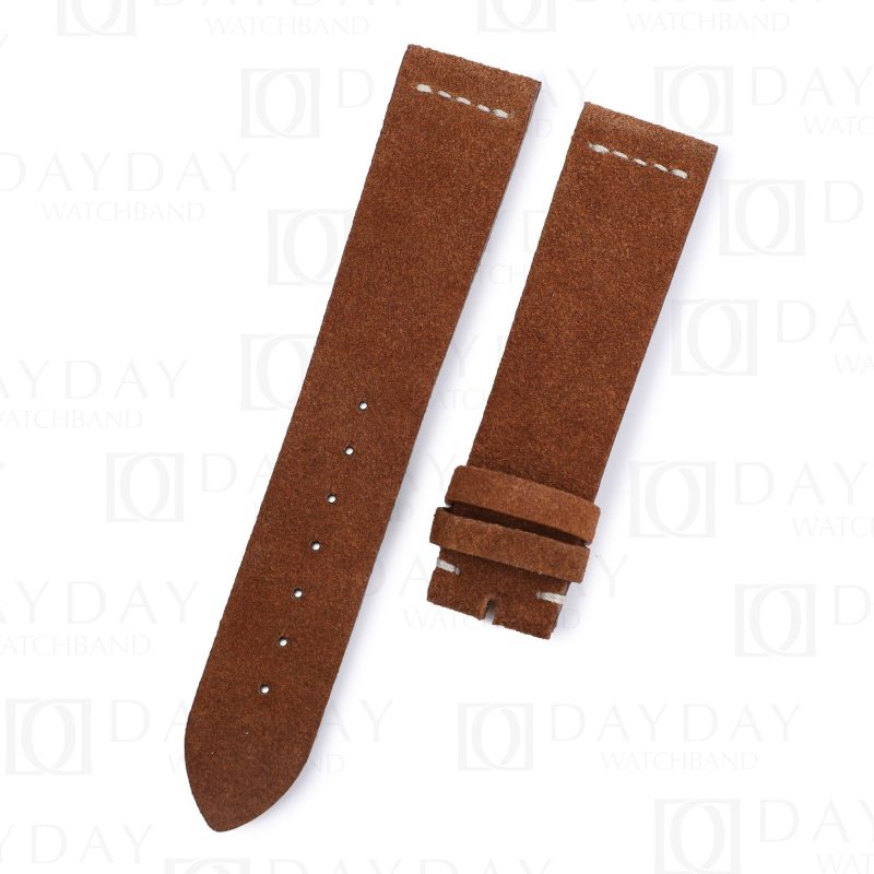 Custom replacement brown vintage suede leather watchband for Rolex Submariner, Datejust, Day-date, Sky-Dweller strap
