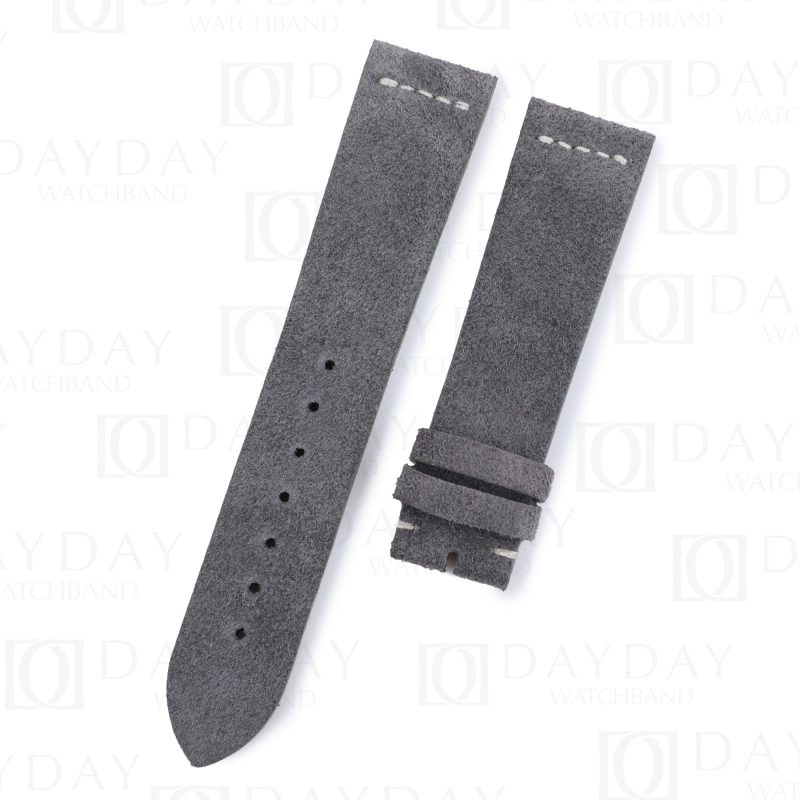 Custom replacement grey vintage suede leather watchband for Rolex Submariner, Datejust, Day-date, Sky-Dweller strap
