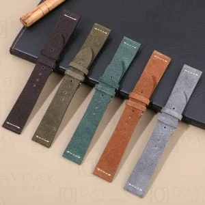 Custom replacement vintage suede leather watchband for Rolex Submariner, Datejust, Day-date, Sky-Dweller straps