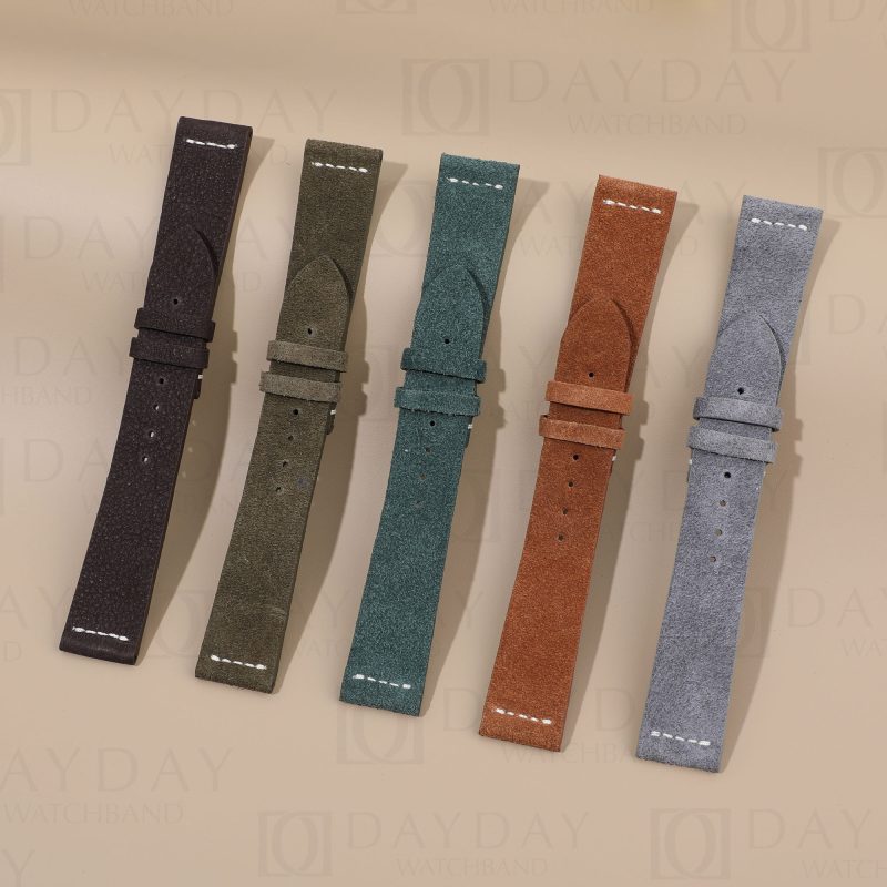 Custom replacement vintage suede leather watchband for Rolex Submariner, Datejust, Day-date, Sky-Dweller straps