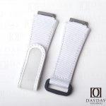 Custom replacement white velcro canvas nylon watchbands for Richard Mille straps
