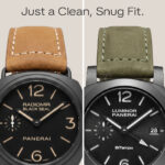 Custom-suede-strap-for-panerai-olive-green-and-brown