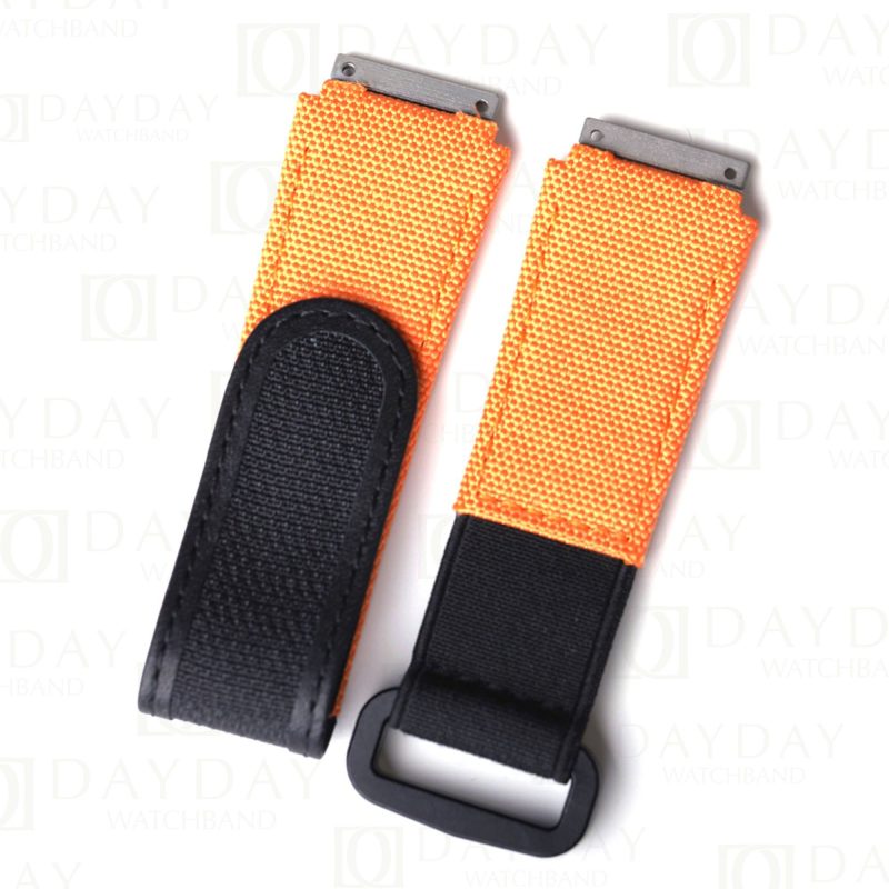 Custom orange replacement canvas velcro watch straps for Richard Mille bands