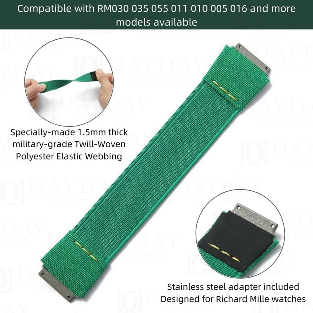 Customized Richard Mille elastic strap Nylon watchbands fit RM 035 030 055 011 067