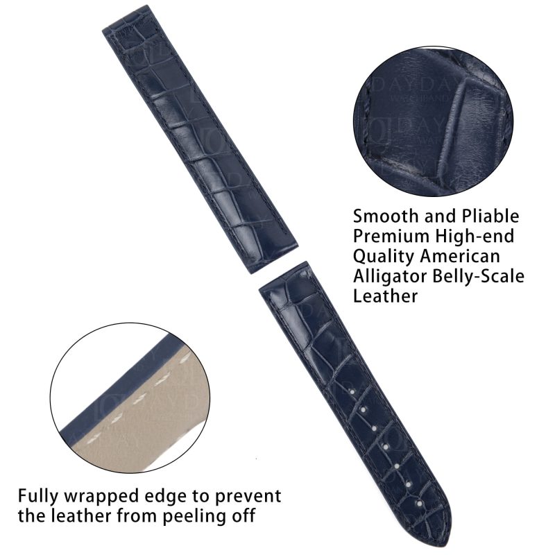 Handmade replacement crocodile alligator leather straps for Omega Speedmaster watchbands