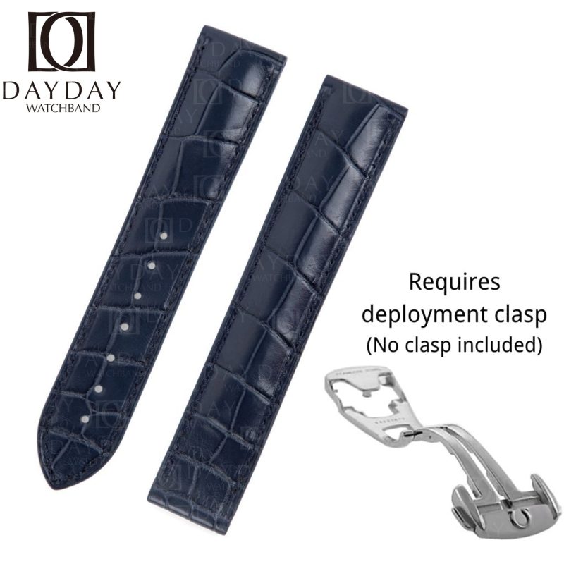 Handmade replacement crocodile alligator leather watch strap for Omega Speedmaster bands