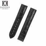 Handmade replacement crocodile alligator black leather watch strap for Omega Speedmaster band