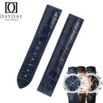 Handmade replacement crocodile alligator blue leather watch strap for Omega Speedmaster band