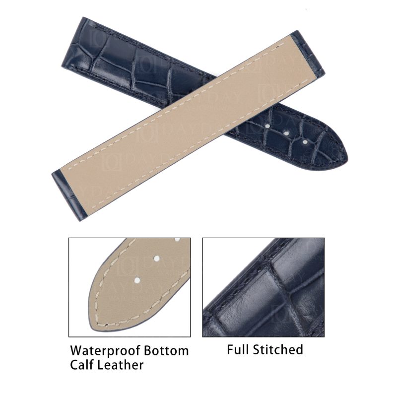 Handmade replacement crocodile alligator leather watch straps for Omega Speedmaster bands