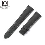 Handmade replacment premium black calfskin leather watchbands for Omega De Ville strap