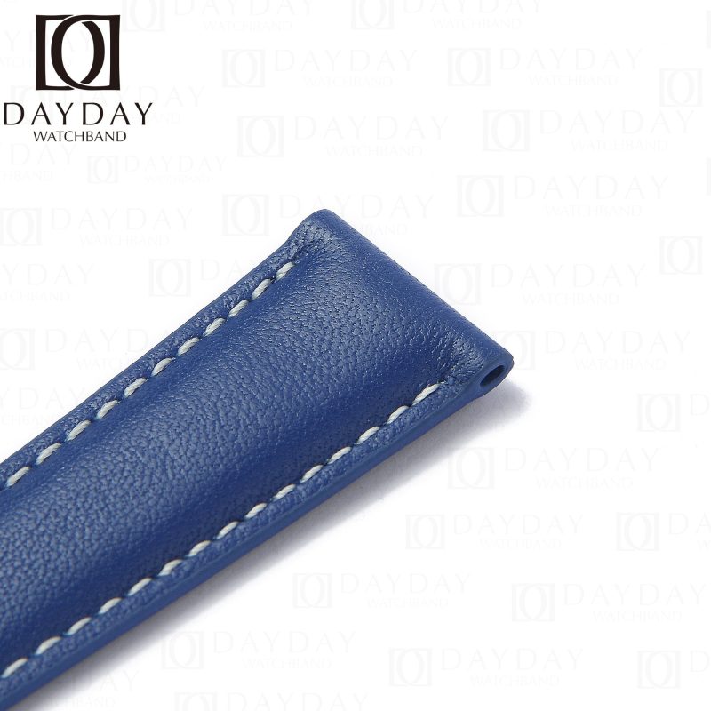 Handmade replacment premium calfskin leather watch band for Omega De Ville strap