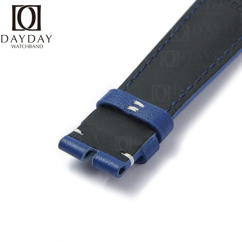 Handmade replacment premium calfskin leather watch band for Omega De Ville strap