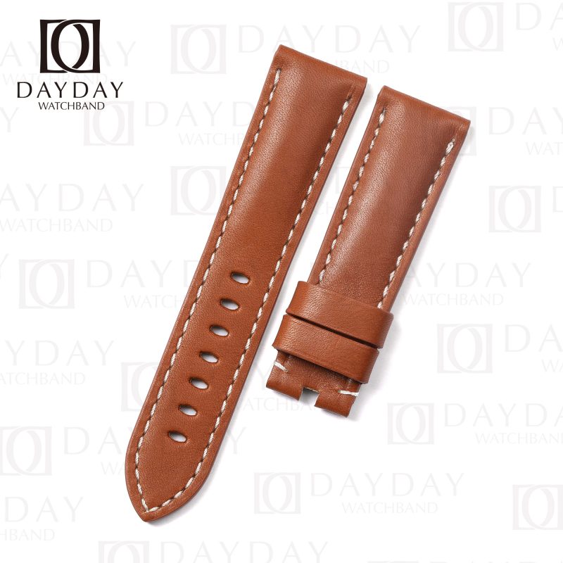 Replacement Brown leather watch band for Panerai Luminor watch 22mm 24mm 26mm straps