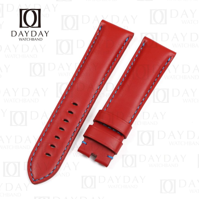Replacement Red leather watch band for Panerai Luminor watch 22mm 24mm 26mm strap