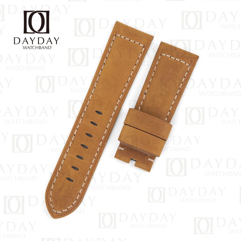 Replacement Suded Brown leather watch bands for Panerai Luminor watch 22mm 24mm 26mm straps