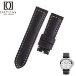 Replacement Vintage black leather watch band for Panerai Luminor watch 22mm 24mm 26mm strap
