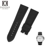 Replacement black suede leather watch band for Panerai Luminor watch 22mm 24mm 26mm strap