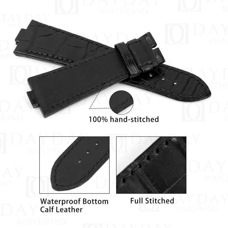 Replacement custom alligator leather watch band for Vacheron Constaintin VCO overseas strap