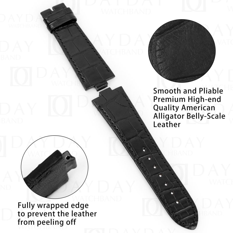 Replacement custom alligator leather watchbands for Vacheron Constaintin VCO overseas straps