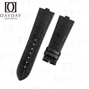 Replacement custom alligator black leather watchbands for Vacheron Constaintin VCO overseas strap