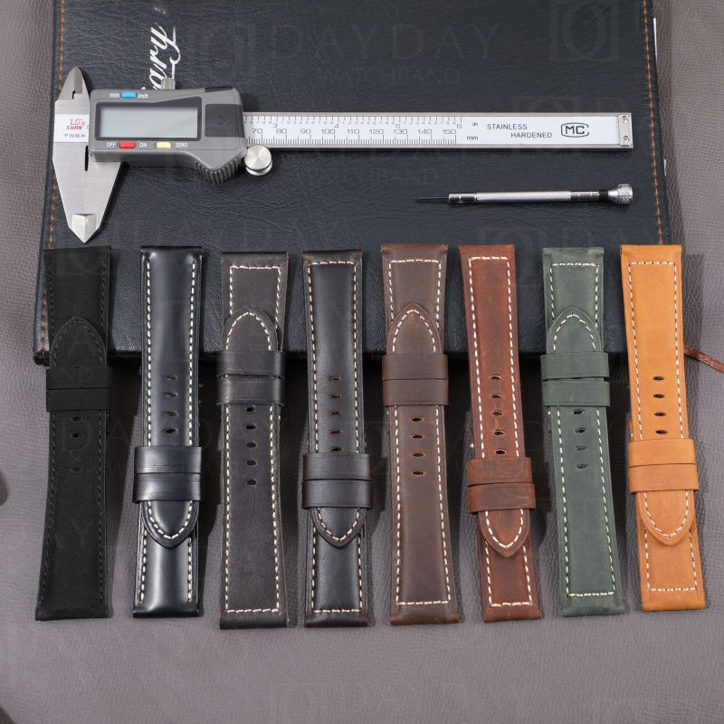 Replacement leather watch band for Panerai Luminor watch 22mm 24mm 26mm straps
