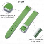 Replacement white satin leather watch straps for Piaget Possession diamond women bottom lime green band