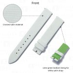 Replacement white satin leather watch strap for Piaget Possession diamond women custom watchband