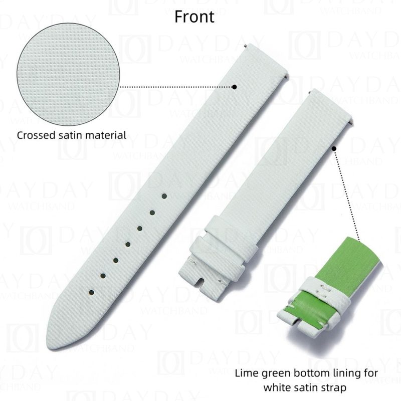 Replacement white satin leather watch strap for Piaget Possession diamond women custom watchband