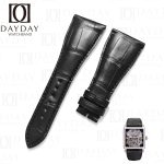 Roger Dubuis Golden Square black alligator leather watch bands replacement strap for sale 30mm