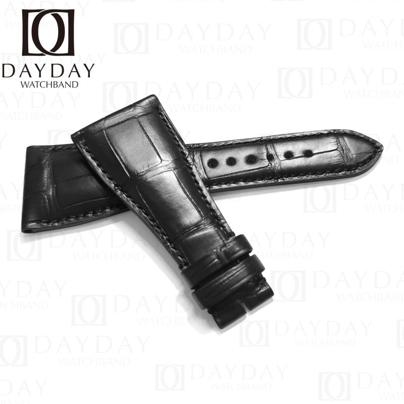 Roger Dubuis Golden Square black alligator leather watchbands replacement strap for sale 30mm