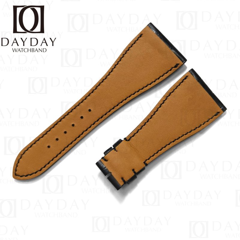 Roger Dubuis Golden Square black alligator leather watch band replacement strap for sale 30mm