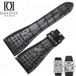 Roger Dubuis Golden Square black alligator leather watch bands replacement strap for sale 30mm