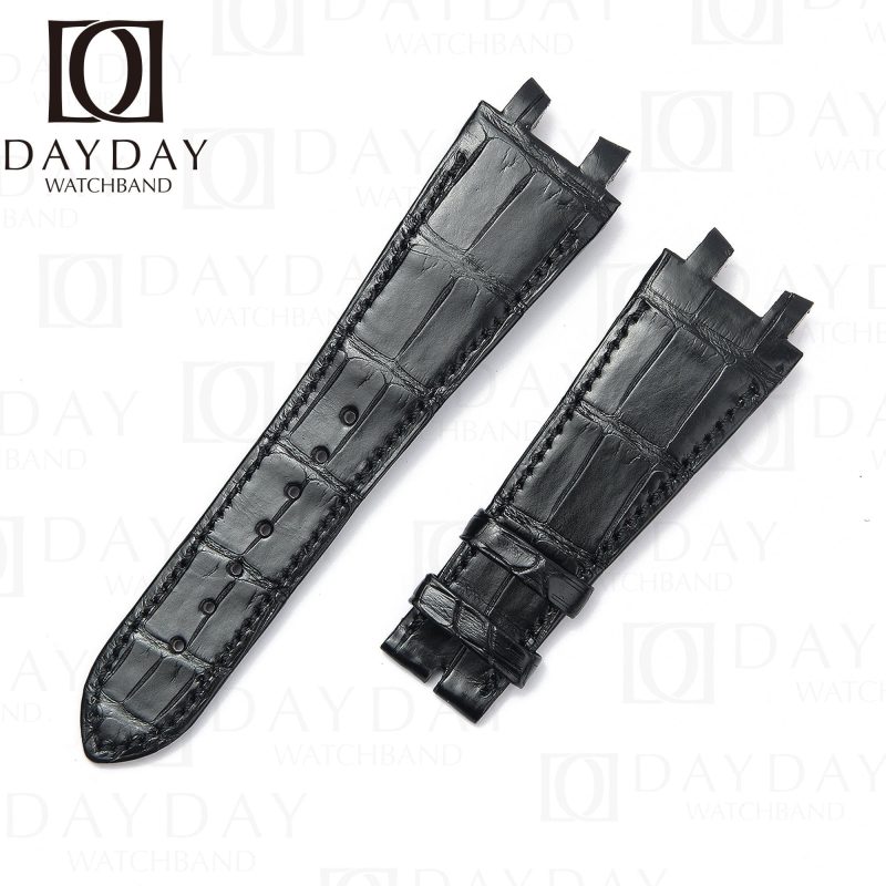 Ulysse Nardin alligator black leather straps replacement watch band