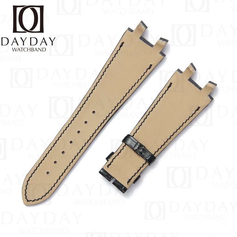Ulysse Nardin alligator black leather straps replacement watch band