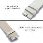 Custom White Satin replacement leather watch straps for Piaget Limelight Magic hour band