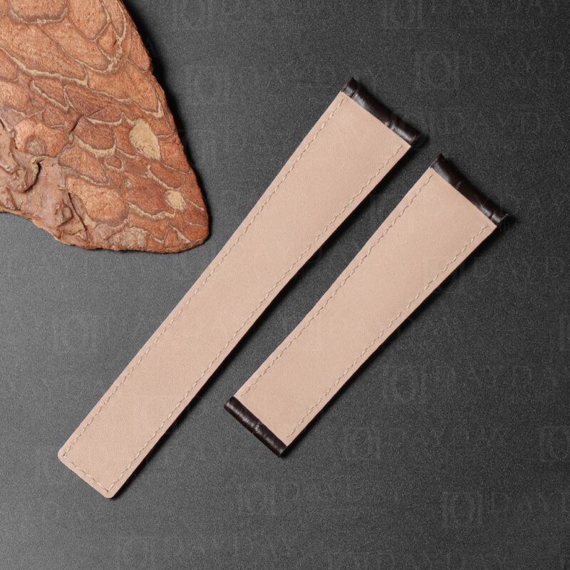 daydaywatchband brown alligator leather strap band replacement for Tag Heuer carrera 5 16 Itlian calfskin lining