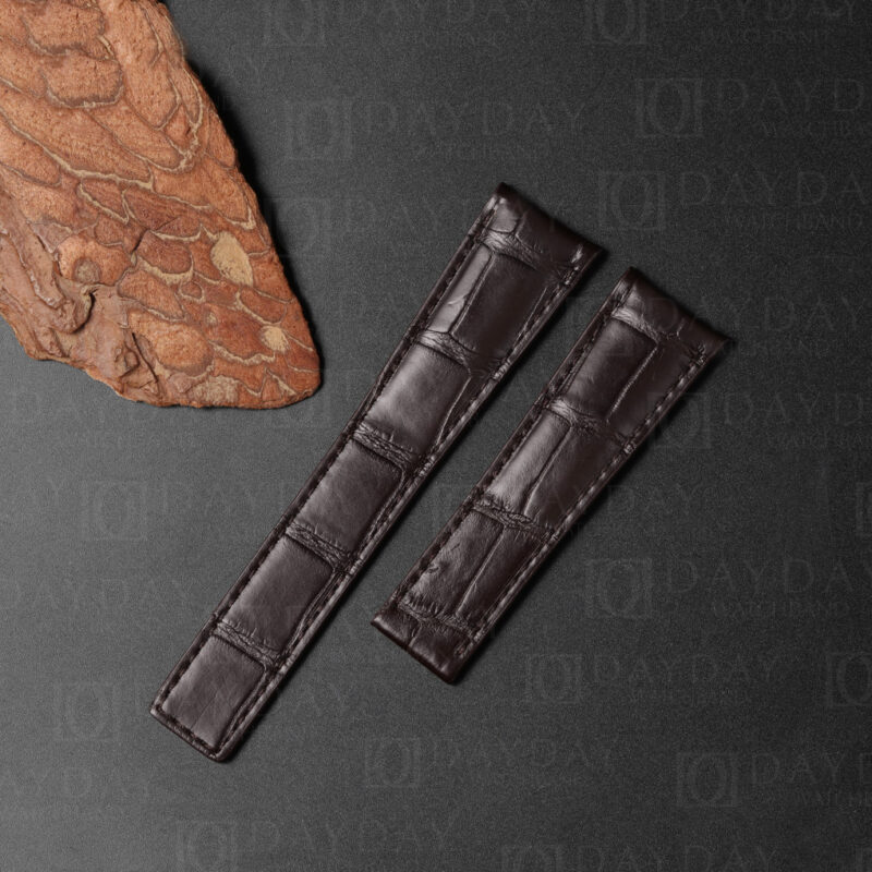 daydaywatchband custom brown crocodile leather strap band for Tag Heuer carrera 5 16