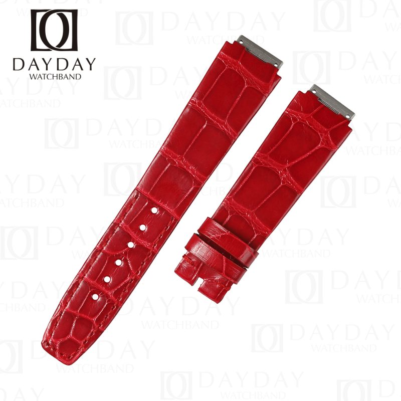red alligator leather watch strap for Richard Mille RM 035 067