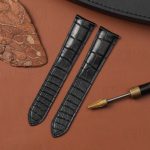 Buy Personalized Black cartier tank alligator strap for Cartier Tank xl Divan Solo watch (1)