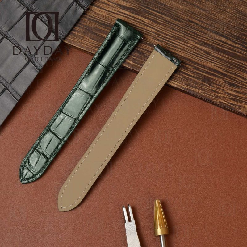 Cartier Ronde Replacement watch band green alligator (1)