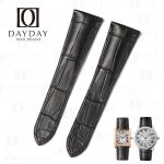 Custom black alligator strap replacement for Cartier Tank xl Divan Solo strap