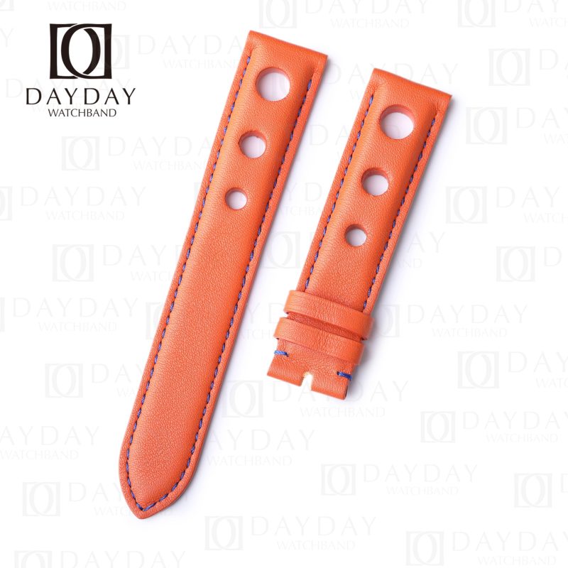 Custom calfskin leather Orange watch strap for Chopard Mille 1000 Miglia Racing Watch tire watch band watch with 3 holes for sale