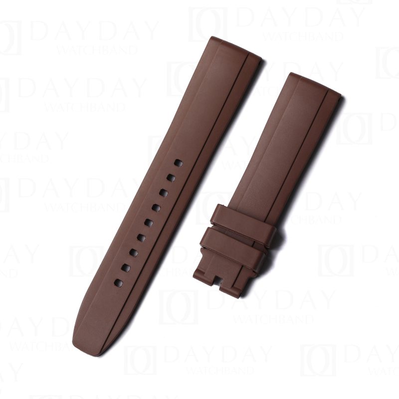 Custom handmade 19mm 20mm 21mm 22mm brown replacement waterproof toughness silicone rubber watchbands for Rolex Omega Panerai Tudor Tudor men women watch strap
