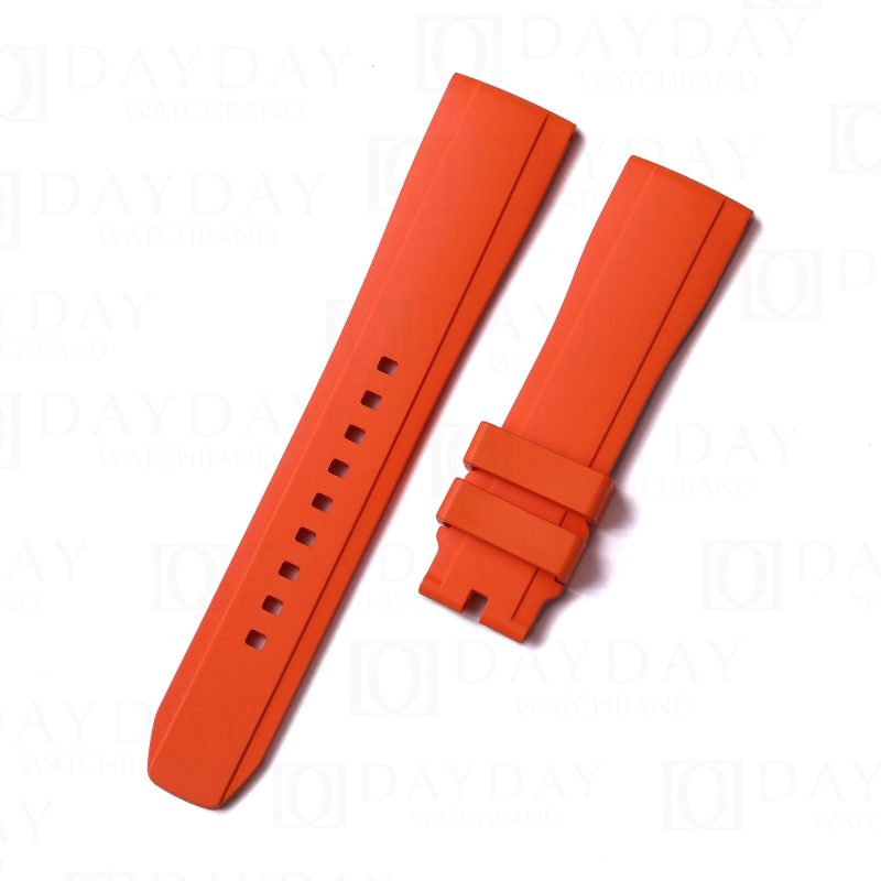 Custom handmade 19mm 20mm 21mm 22mm orange replacement waterproof toughness silicone rubber watchbands for Rolex Omega Panerai Tudor Tudor men women watch strap