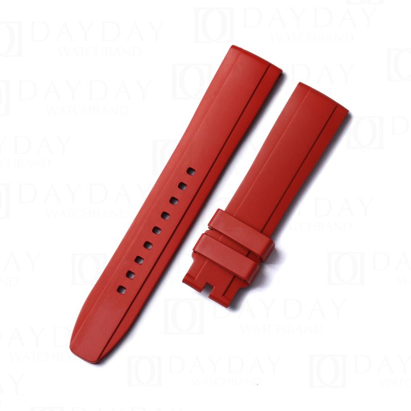 Custom handmade 19mm 20mm 21mm 22mm red replacement waterproof toughness silicone rubber watchbands for Rolex Omega Panerai Tudor Tudor men women watch strap