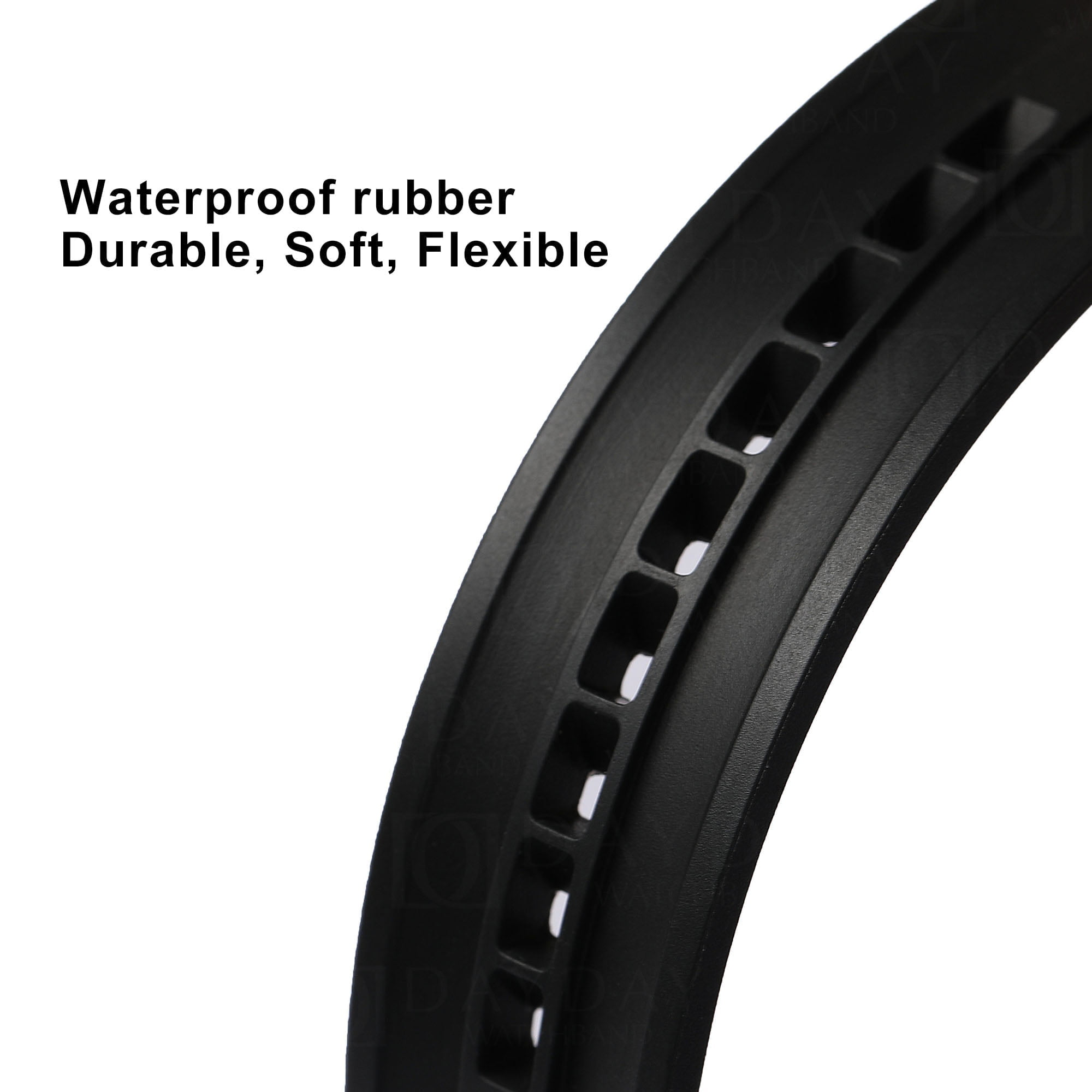 21mm Silicone Rubber Strap Watch Band Pin Buckle Waterproof BLack